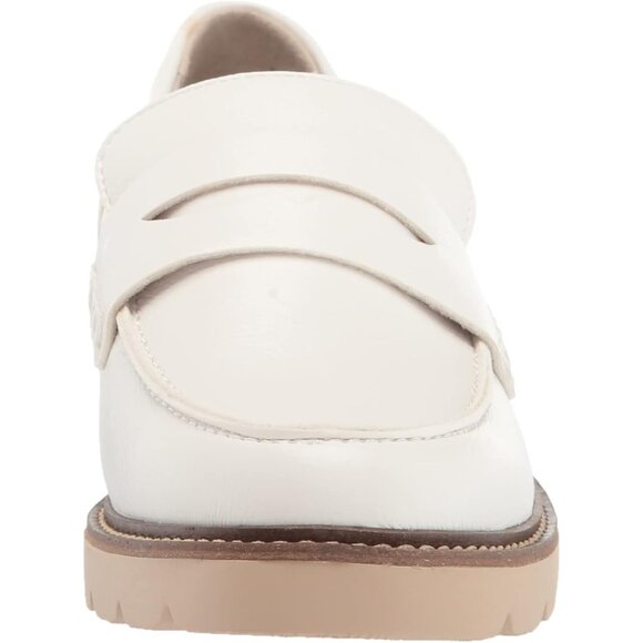 Anne Klein Womens White Rubber Low Chunky Heel Rounded Toe Emmylou Loafer Flat - Picture 2 of 9